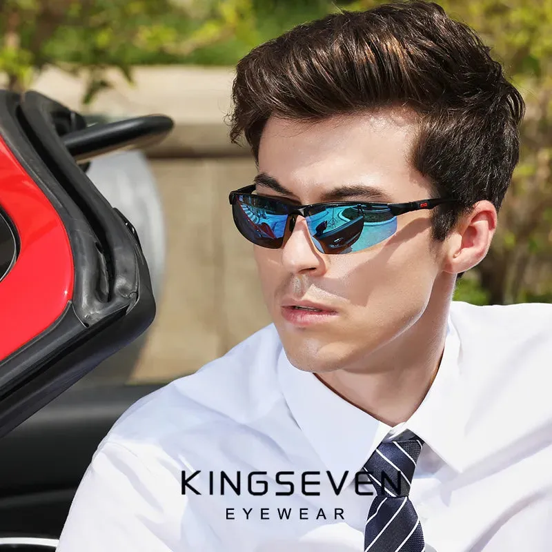 KINGSEVEN Cycling Series Polarized Men Aluminum Sunglasses Blue Mirror Lens Male Sun Glasses Aviation Women For Men Eyewear