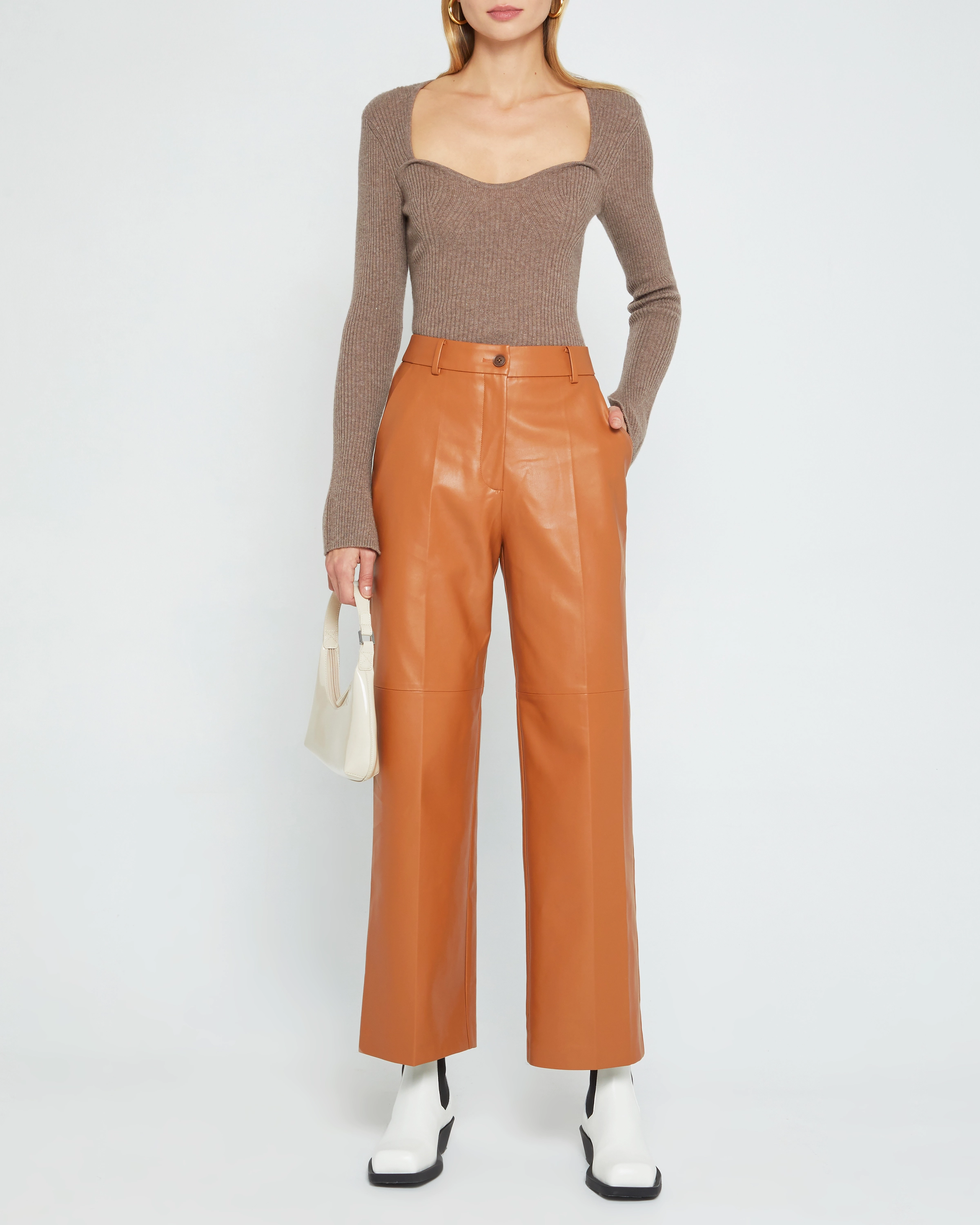 Kitou Faux Leather Pant AntiPillingFabric Basic Stretch