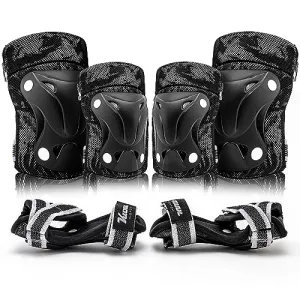 Knee Pads for Kids Wrist Guards Knee and Elbow Pads with Gift Box for Girls Boys, 7 in 1 Protective Gear Set in Skateboarding Biking Roller Skating Cycling