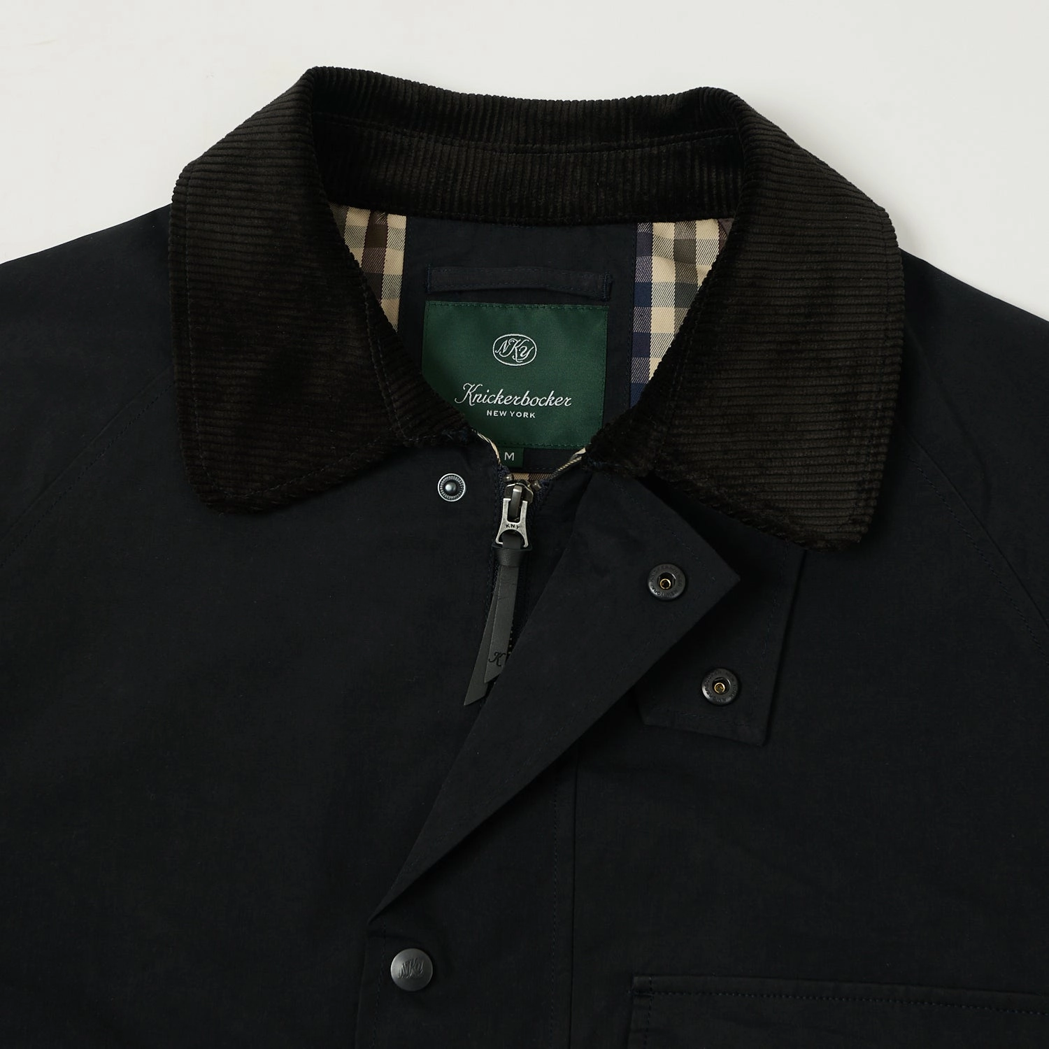 Knickerbocker 'Bay' Waxed Cotton/Nylon Jacket - Navy Light Travel Piece Anti Pilling Technology