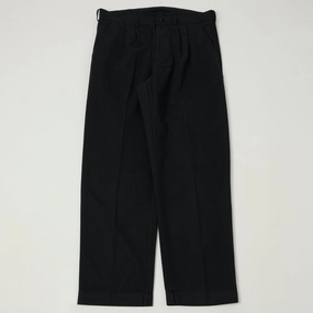 Day To Night Quick Slip Knickerbocker Canal Pleated Twill Cotton Pant - Black