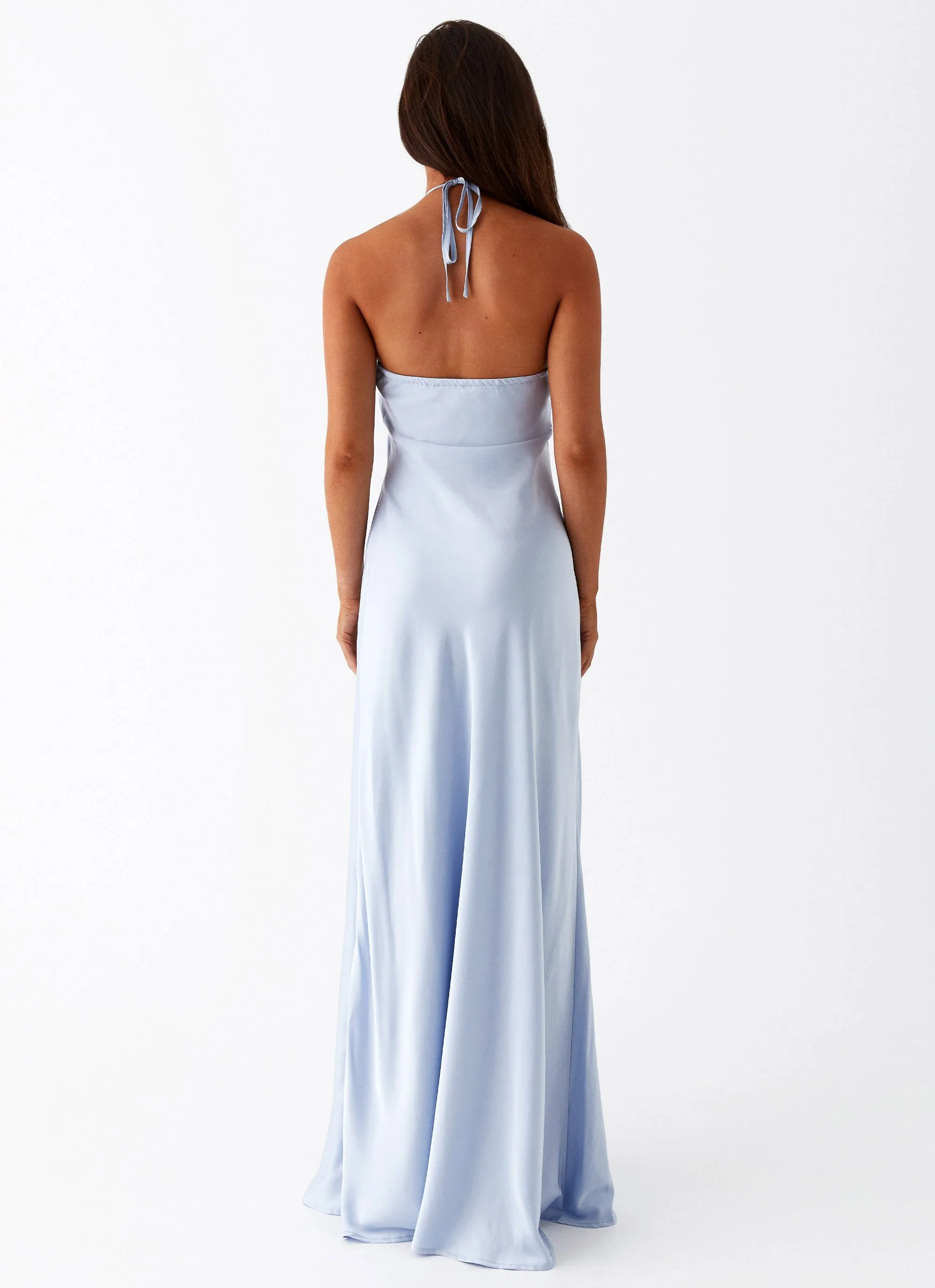 Noir Symphony Maxi Dress - Ice Blue Spring Trend