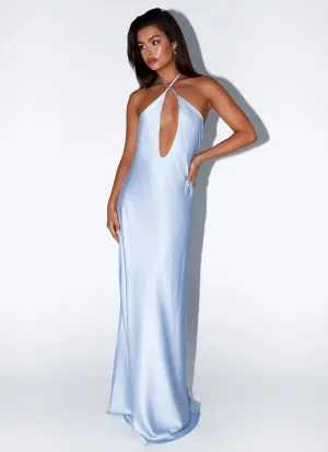 Monochrome Palette Noir Symphony Maxi Dress - Ice Blue