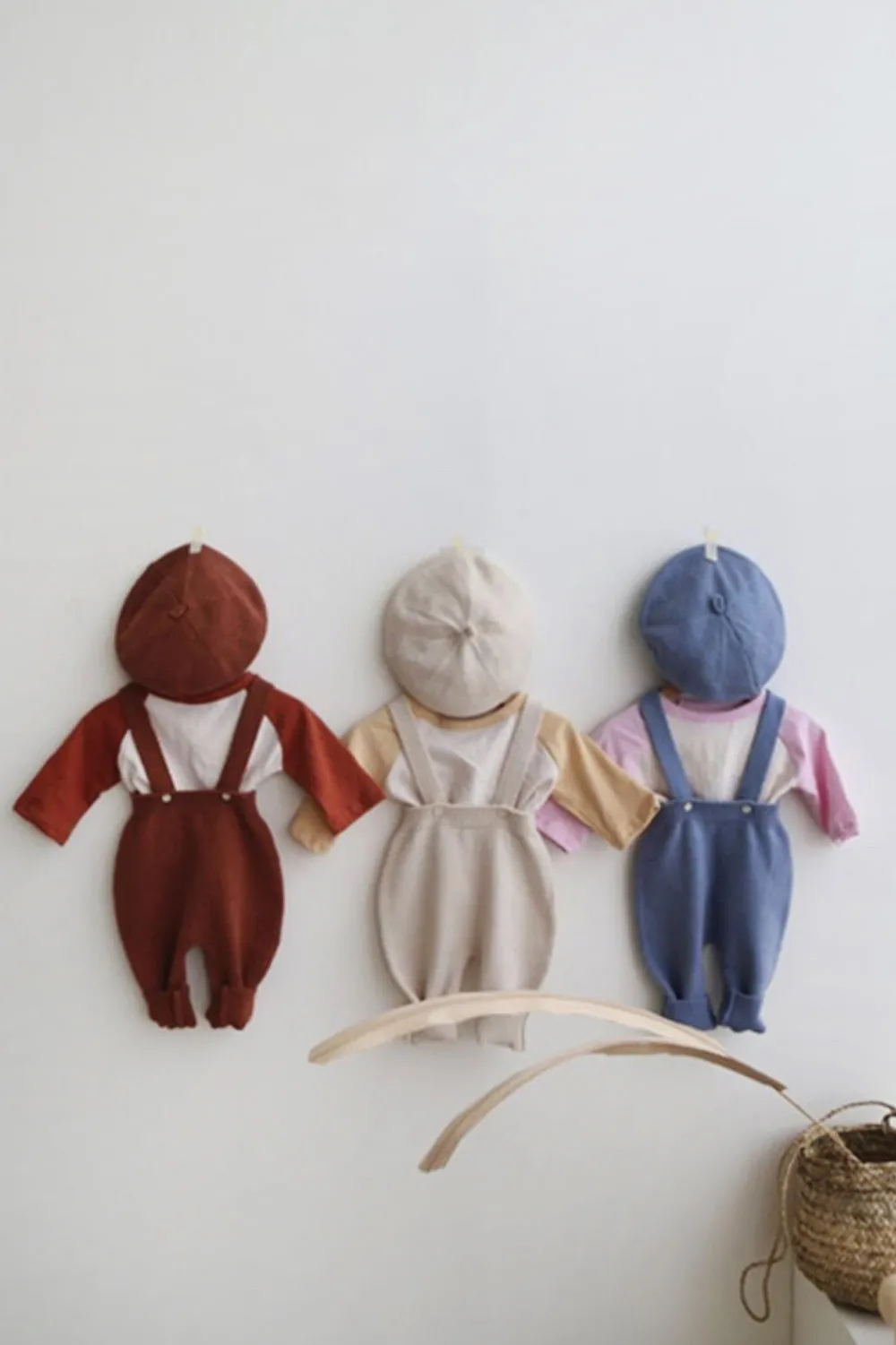 Knit Suspender Pants (Blue)