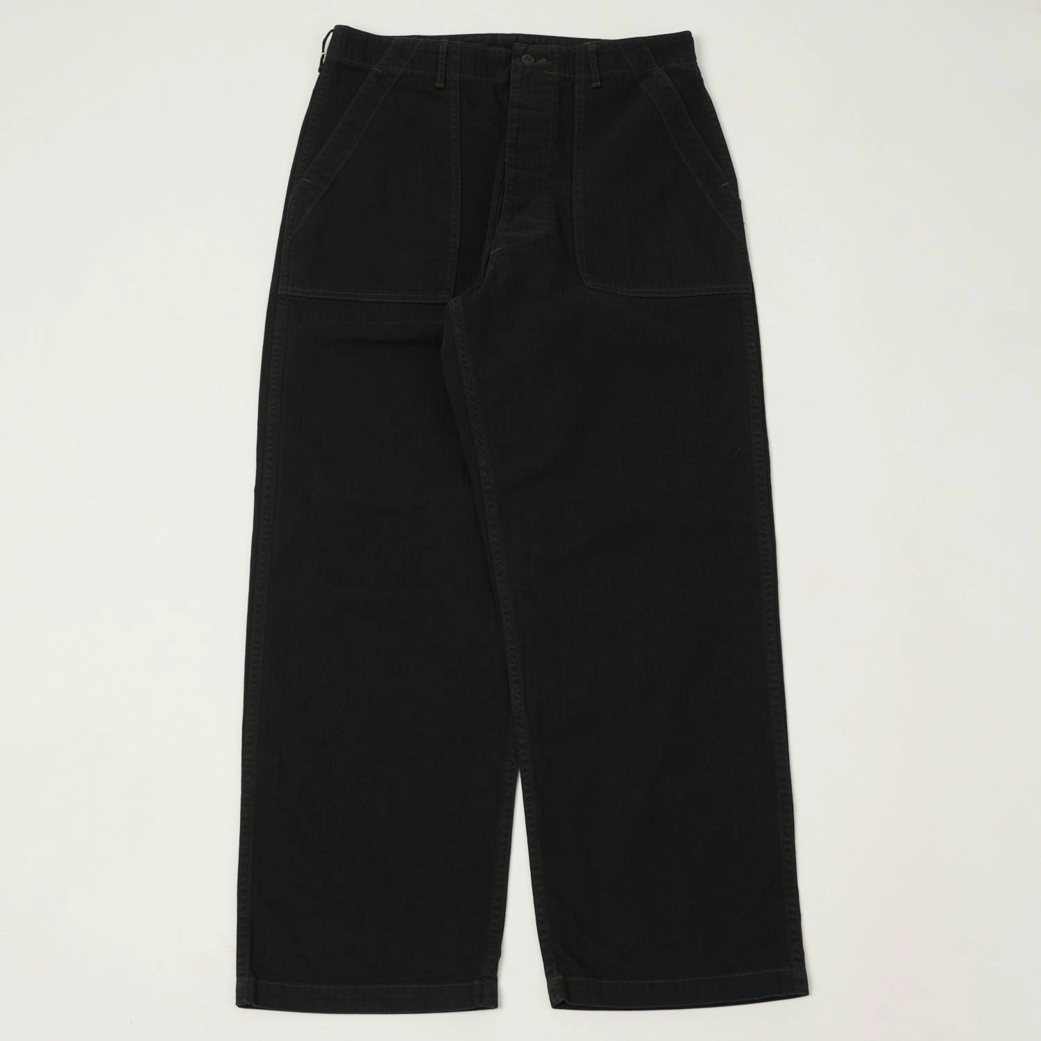 orSlow Herringbone Twill Lightweight Fatigue Pants - Black Stretch Flex Fit Control