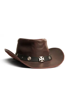 KORDOVAN's Premium Leather Western Cowboy Hat // Studs band // Burgundy