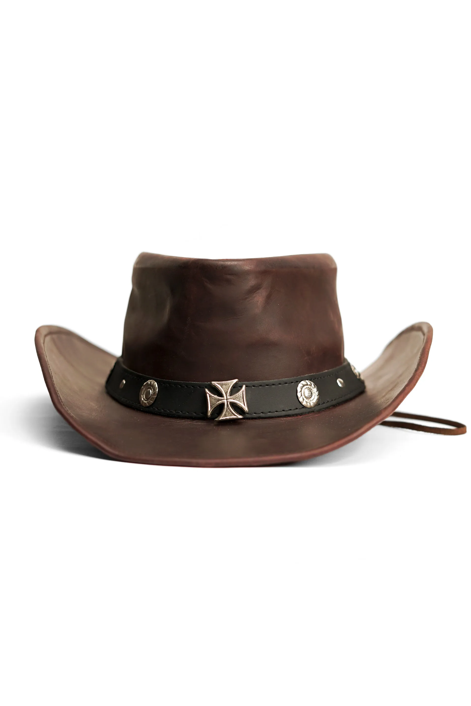KORDOVAN's Premium Leather Western Cowboy Hat // Studs band // Burgundy