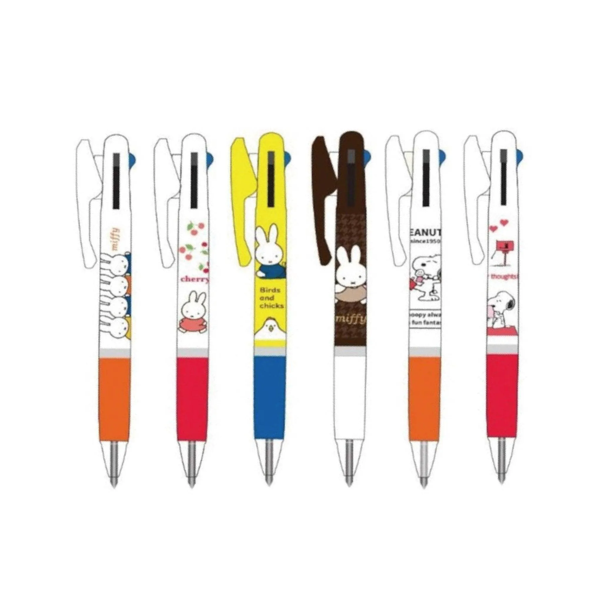 KUTSUWA x UNI jetstream 0.5mm Snoopy Miffy Rabbit 3-color oil-based pen multi-color pen