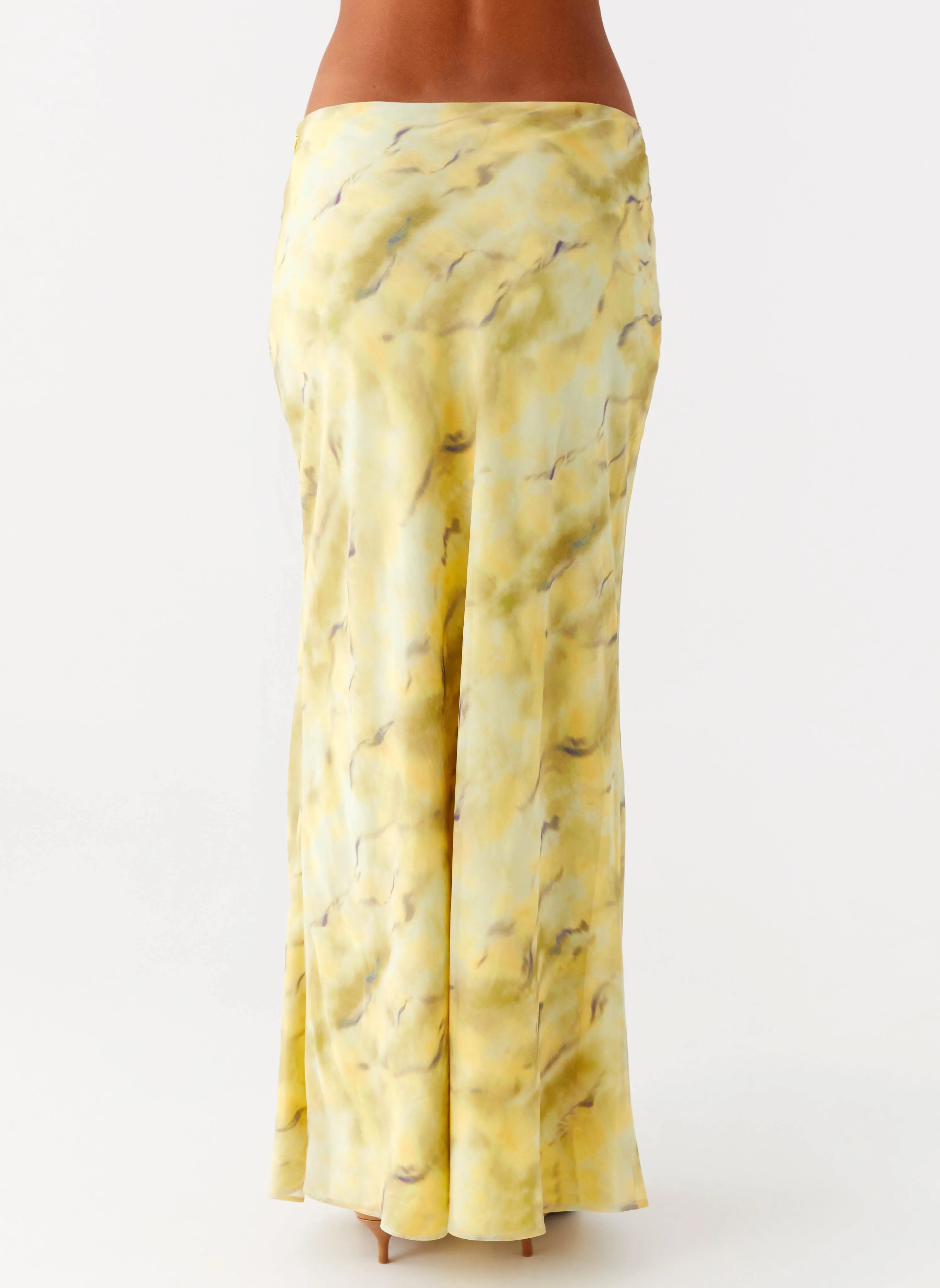 Senior Style Kylo Low Rise Maxi Skirt - Yellow Tie Dye
