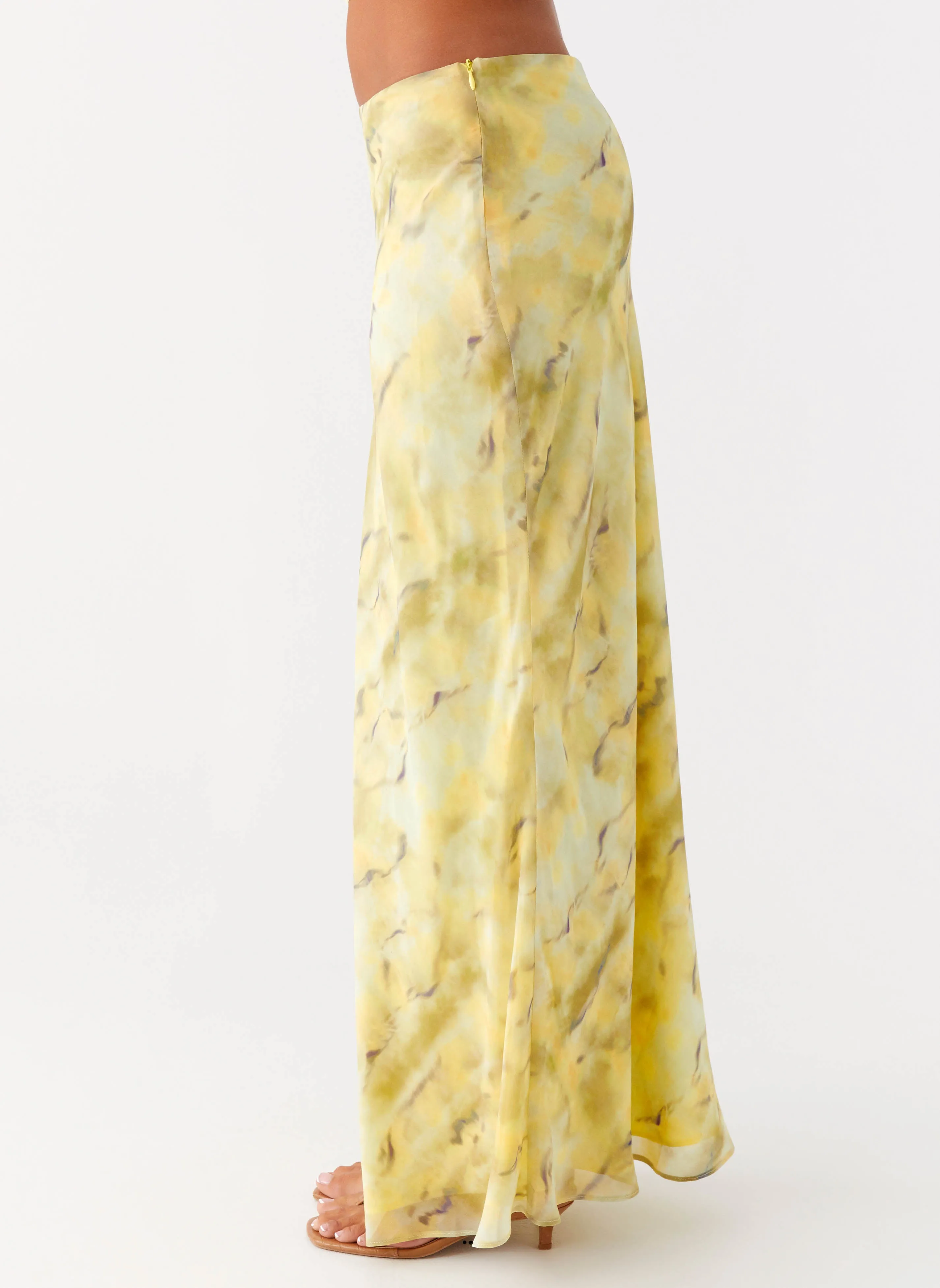 Kylo Low Rise Maxi Skirt - Yellow Tie Dye Soft Outfit Minimal Vibes