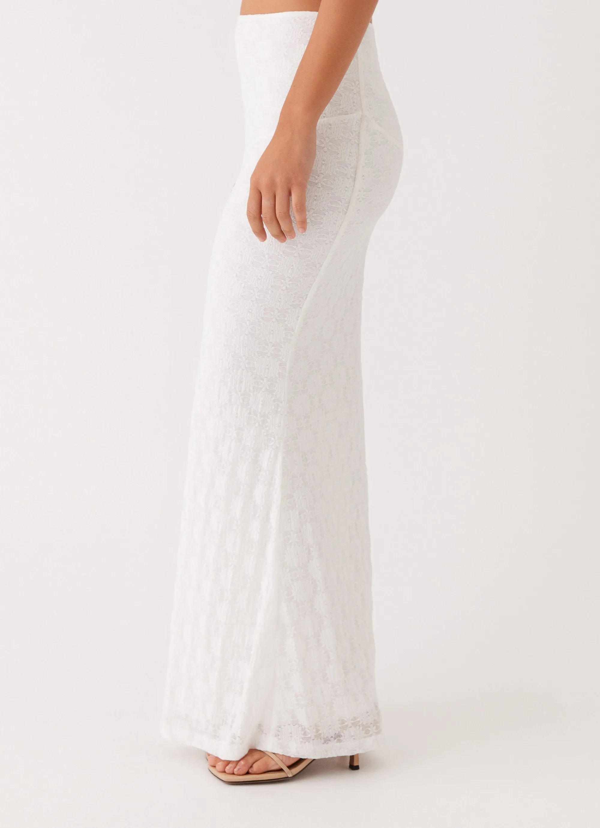 Crossback Strap Issey Maxi Skirt - White