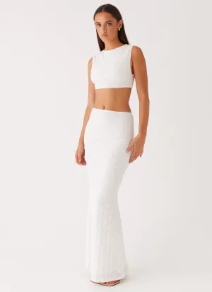 Issey Maxi Skirt - White Animal Print