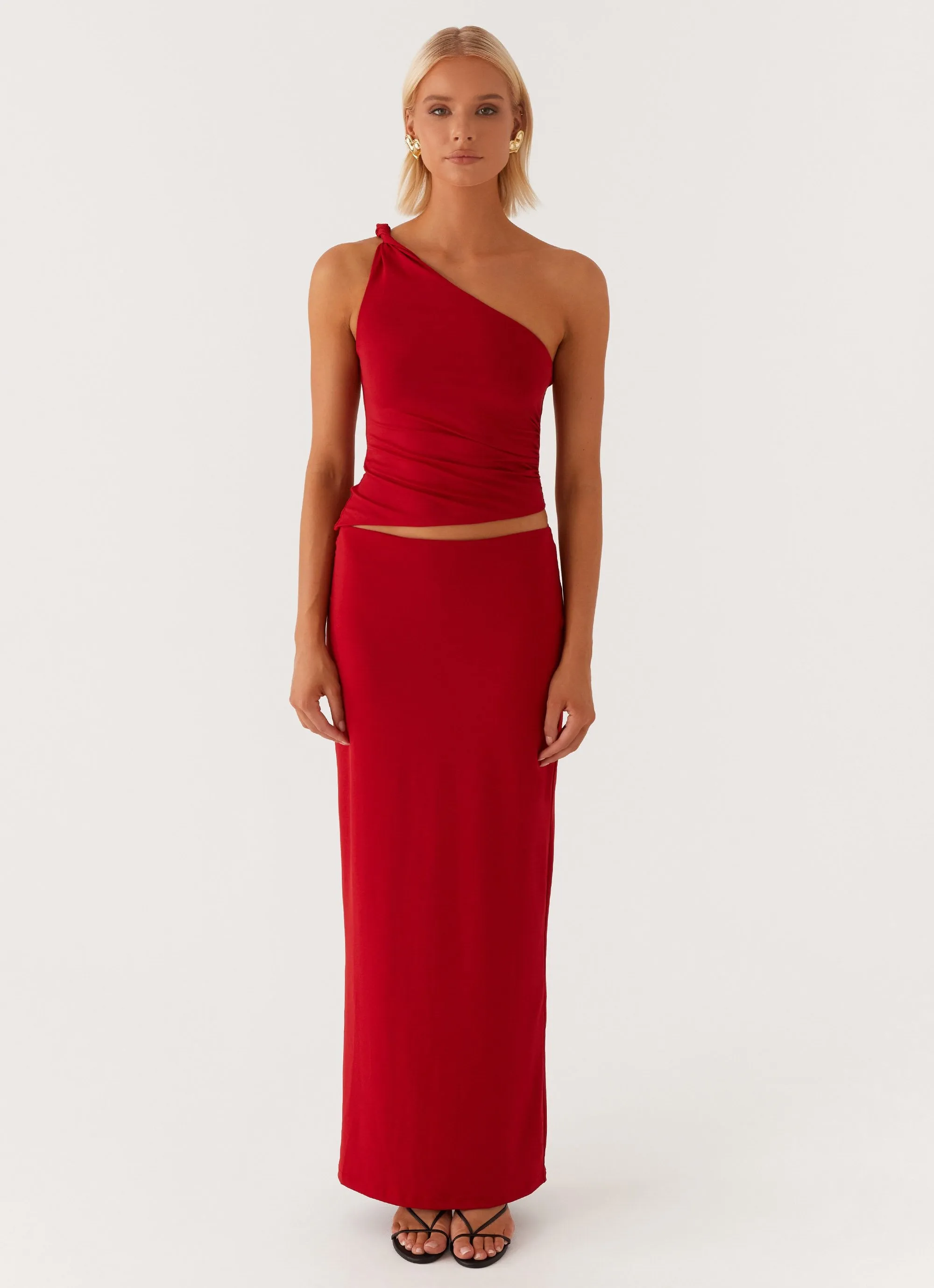 Simple Layer Solace Soul Maxi Skirt - Red