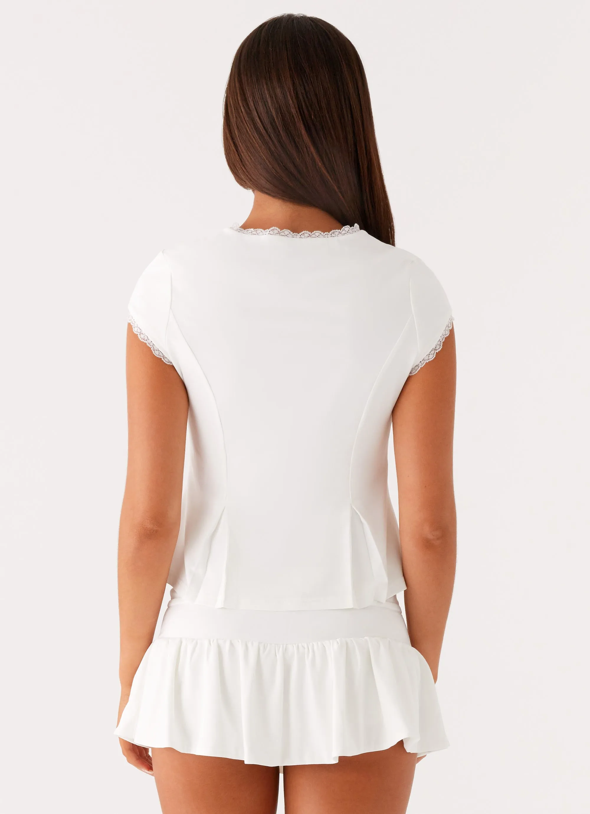 Tonal Layering Material Innovation Landon Mini Skort - White