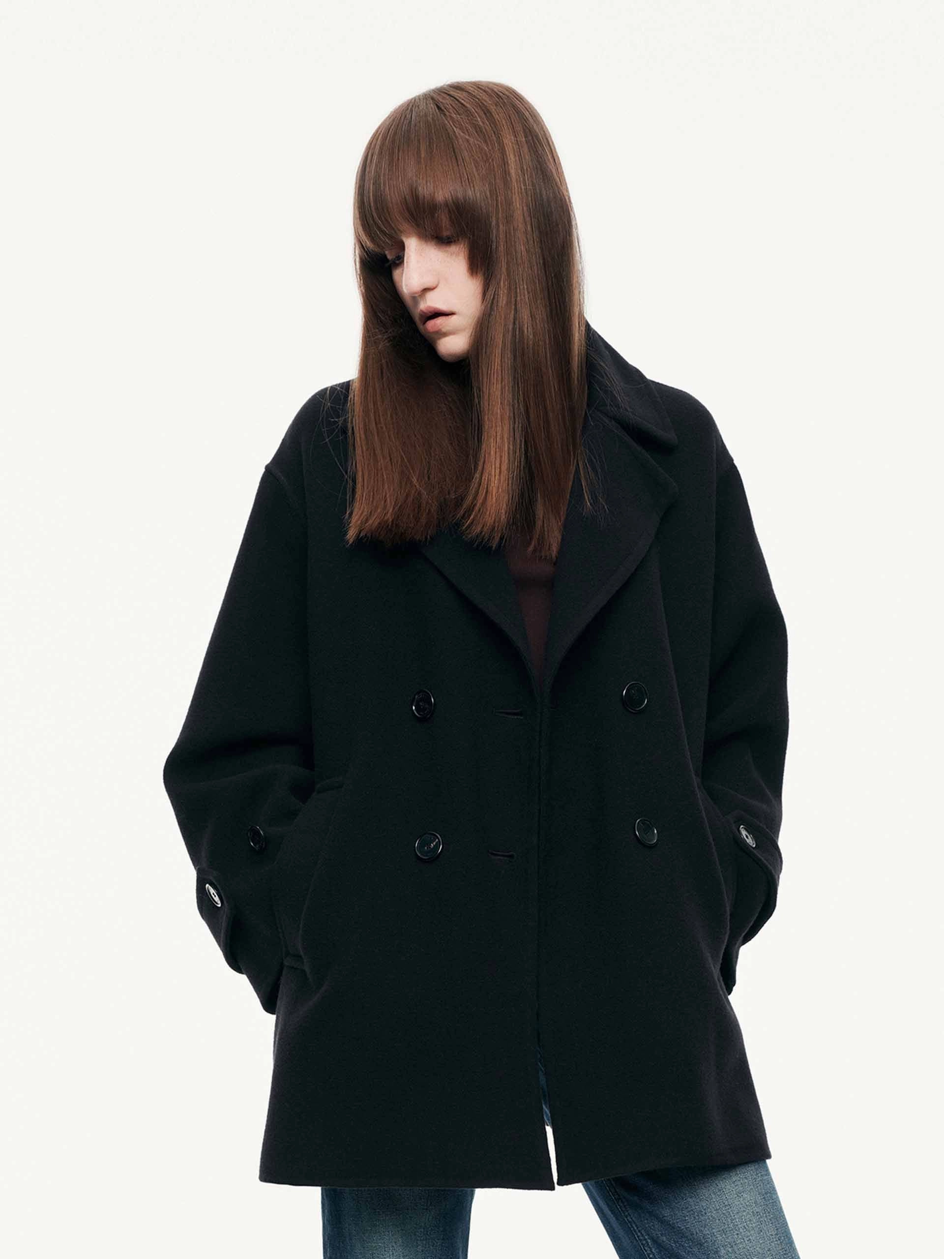 Abrasion Proof Shoulders Tear Resistant Material Lapel Double Breasted Coat