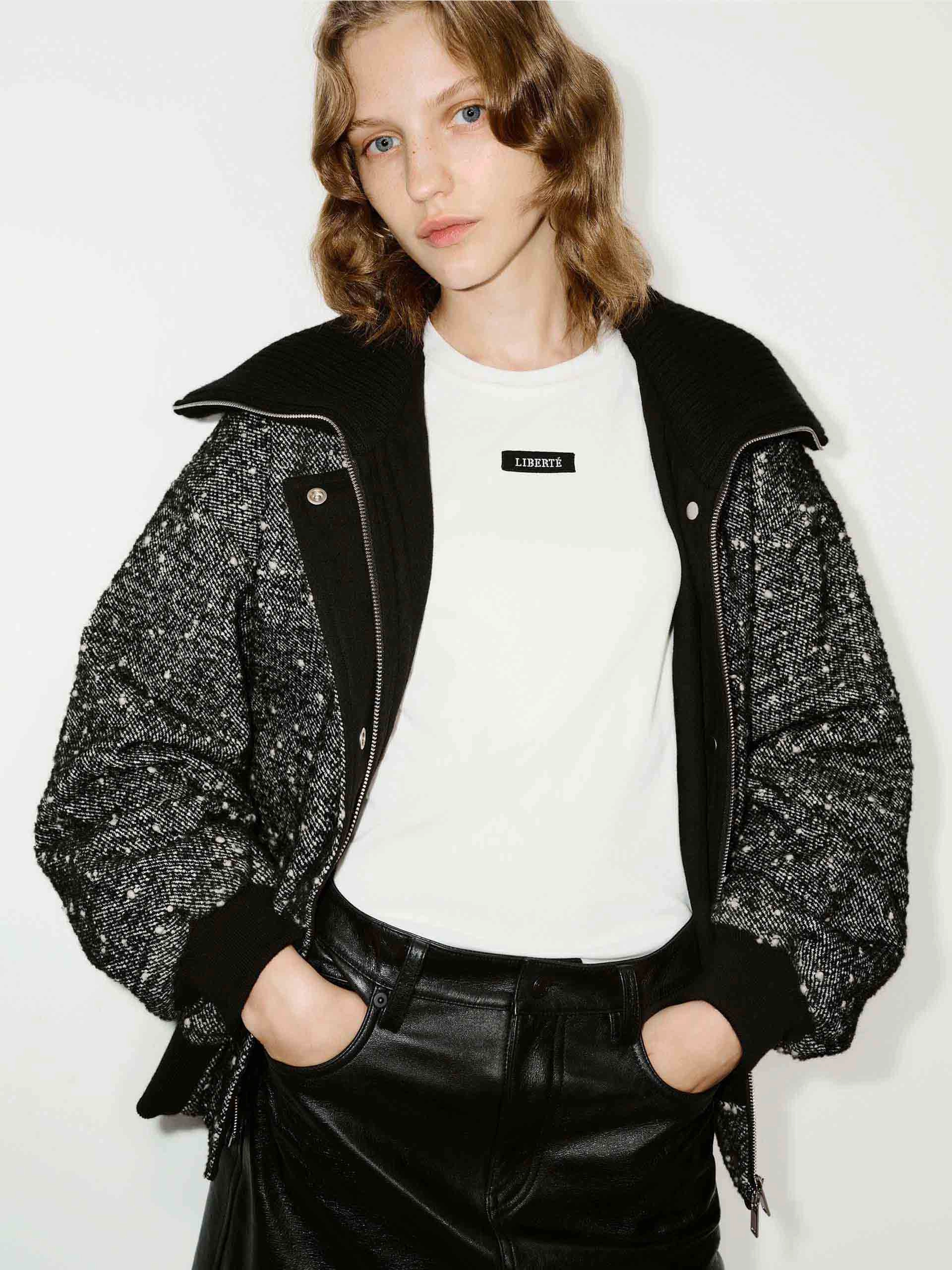 Travel Light Fit Evening Chill Piece Lapel Marled Textured Jacket