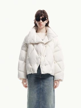 Lapel Quilted Down Jacket AirflowVents