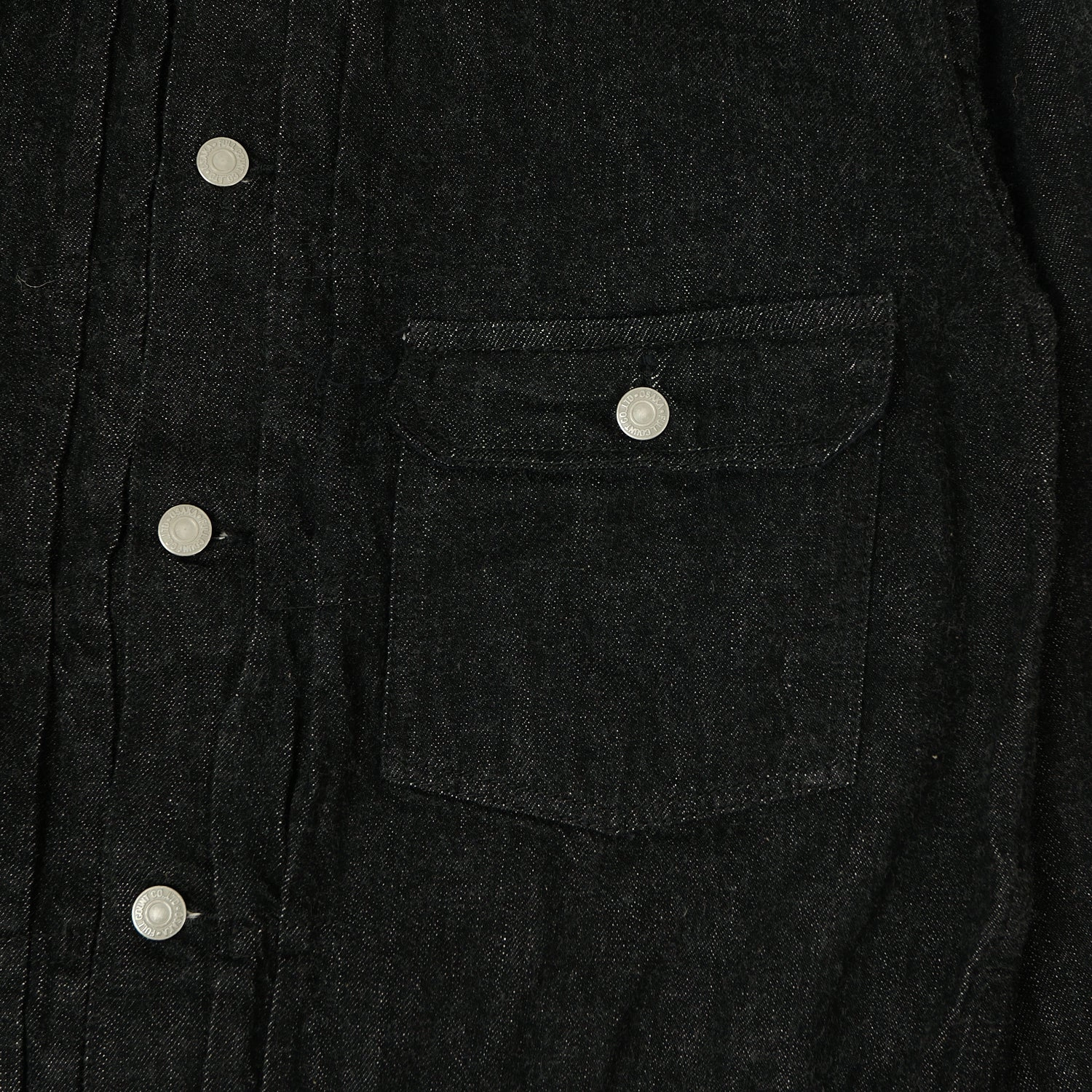 Full Count 2107SS 'Super Smooth' 11.5oz Type I Denim Jacket - Black One Wash Full Zip Closure Stowable Hood