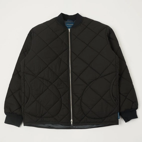 Lavenham Big Quilt Bomber Jacket - Lamp Black Belted Waist
