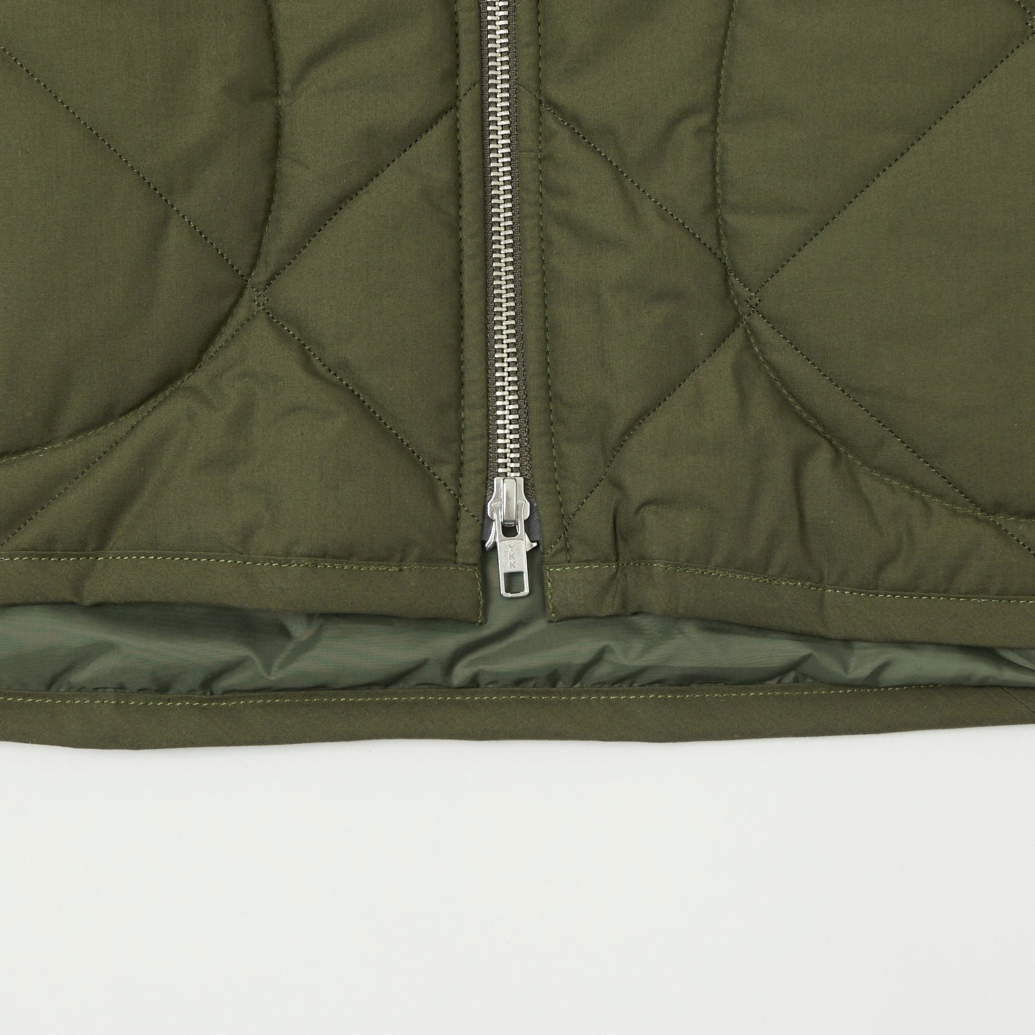 Lavenham Big Quilt Bomber Jacket - Olive Green Convertible Silhouette Breathable Mesh Panels