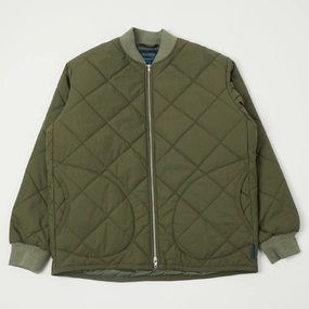 Lavenham Big Quilt Bomber Jacket - Olive Green MultiPocketLayout