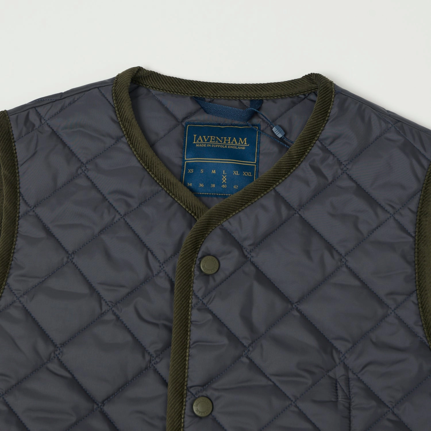 Lavenham Thornham Gilet - Navy Durable Double Stitching