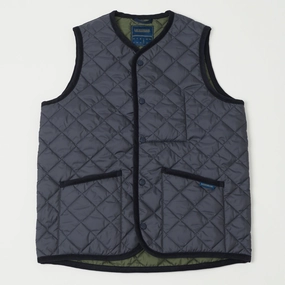 Comfort Fit Cut Non Irritating Tags Lavenham Thornham Quilted Gilet - Suffolk Navy/Olive Green