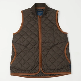 Lavenham Zip Bomber Gilet - Dark Chocolate City Ready Wear FadeResistant Print