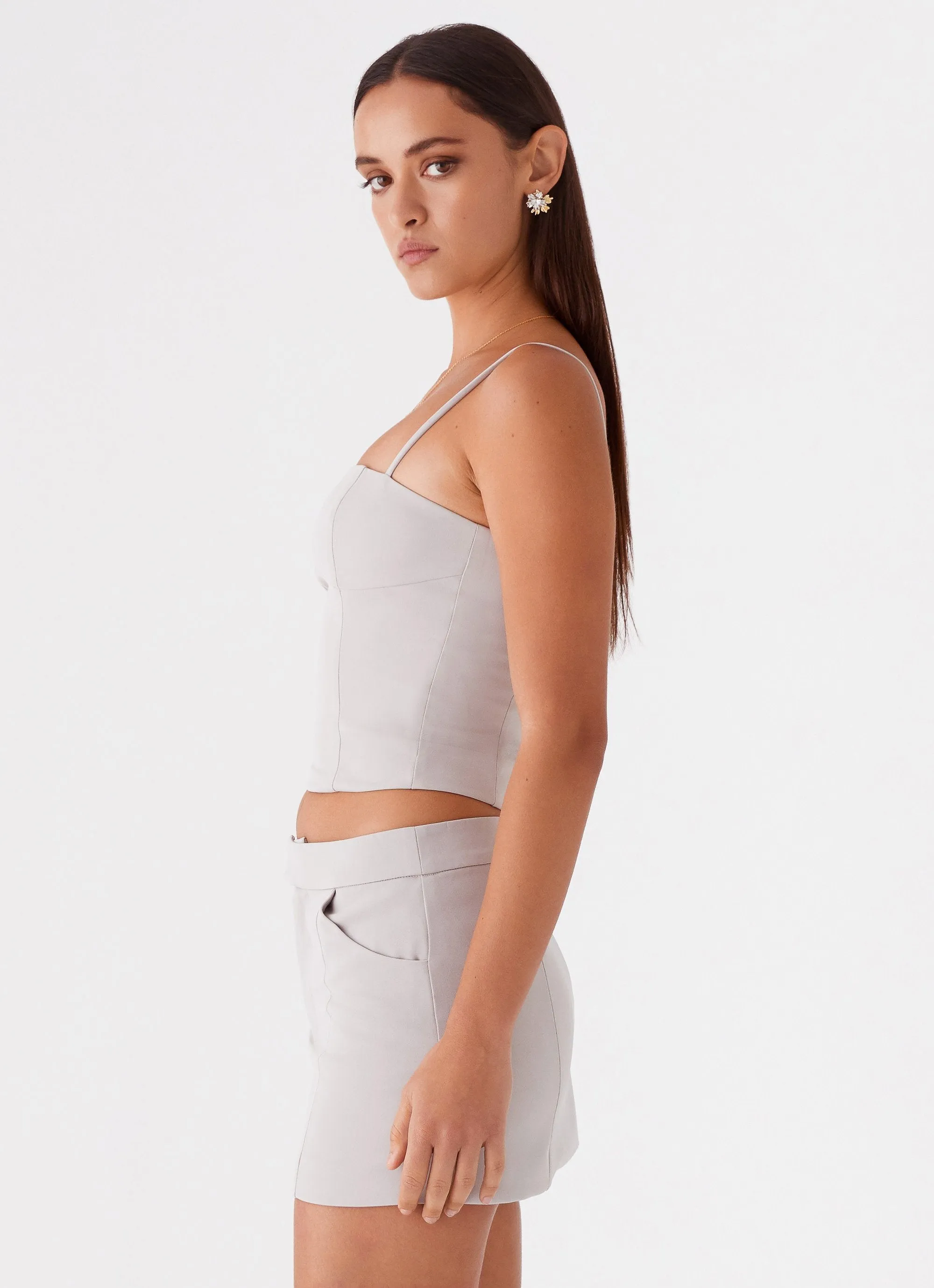 AntiOdor AntiMicrobialLining Eliana Crop Top - Grey