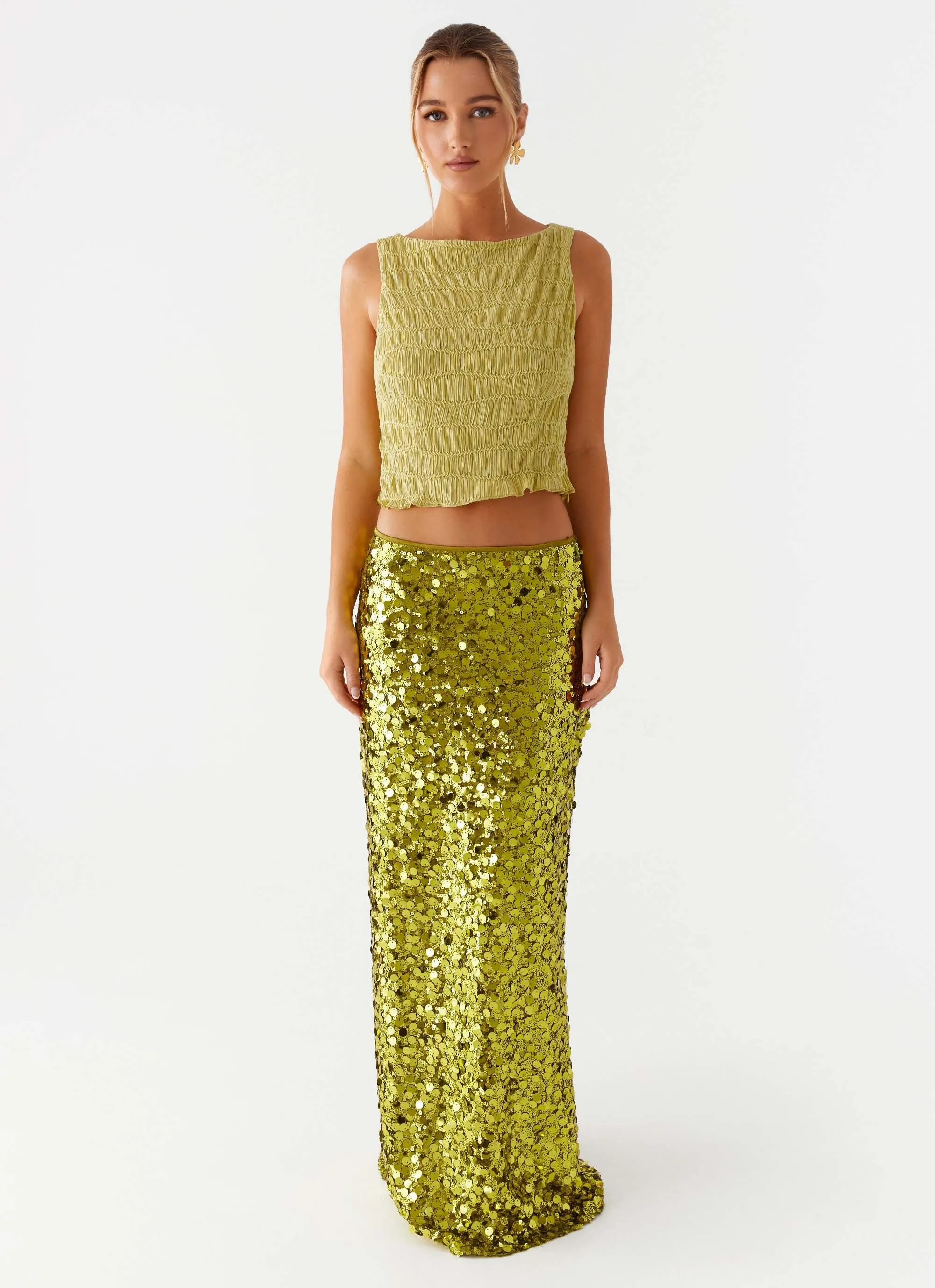 Durable Reinforced Hem Supernova Boat Neck Top - Lime