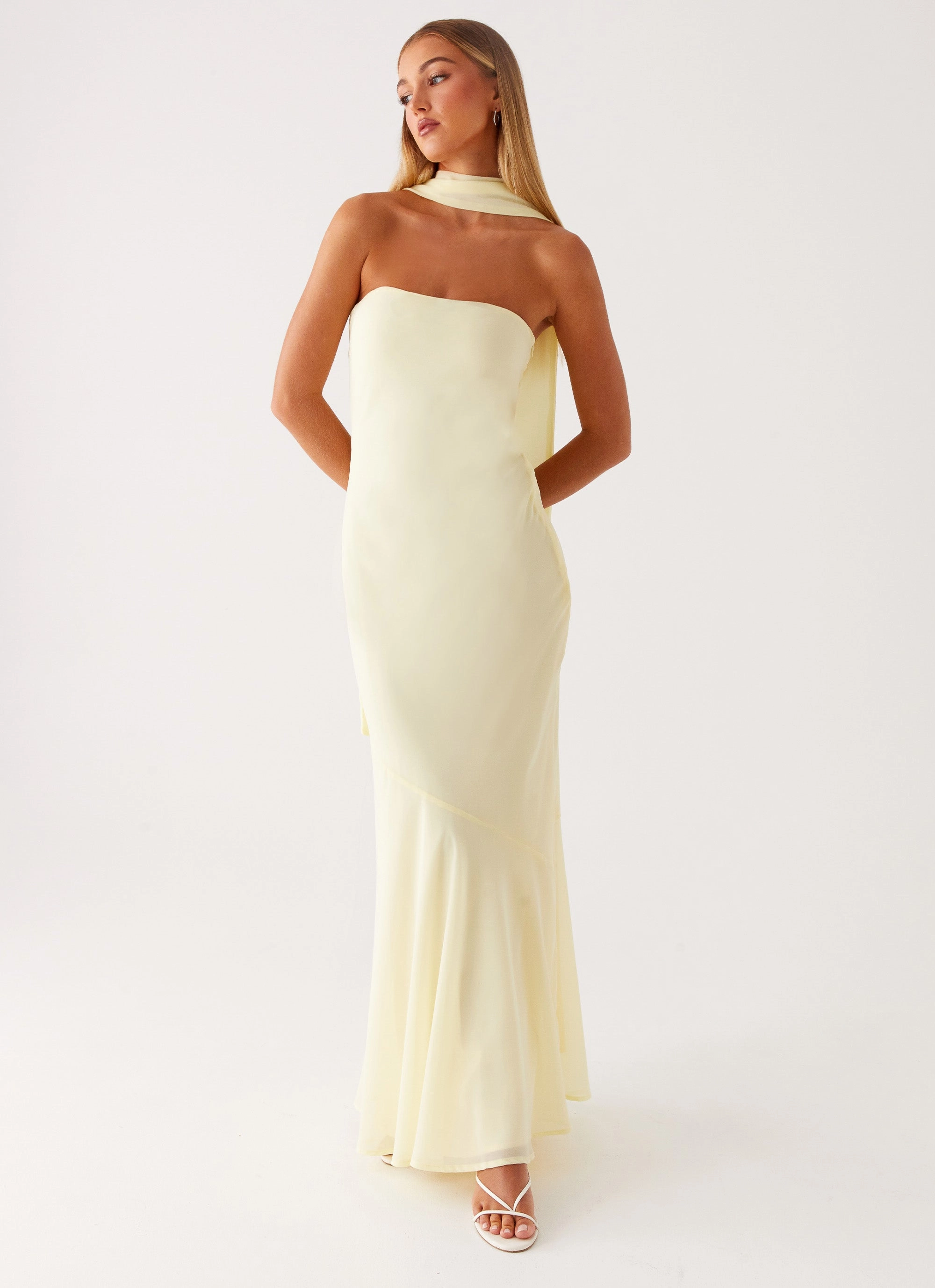 Under The Pagoda Maxi Dress - Yellow Balloon-Sleeve