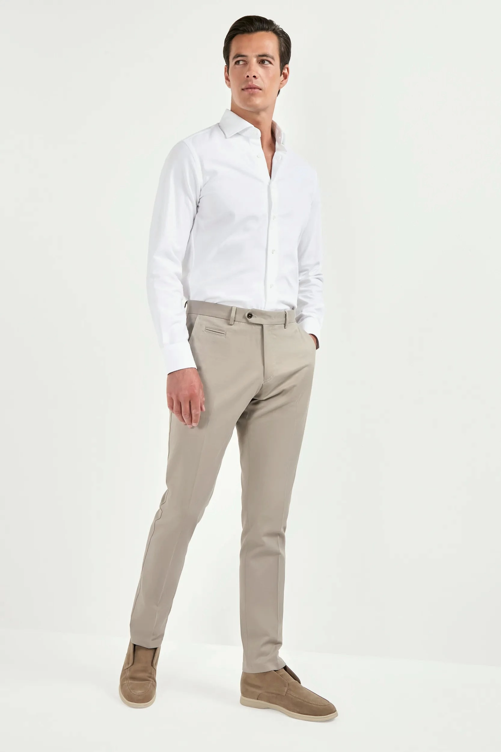 ElasticWaist Mastic cotton and cashmere Garda trousers - Made in Italy