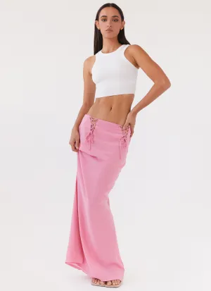 Roll Up Fasten Chella Tie Up Skirt - Pink