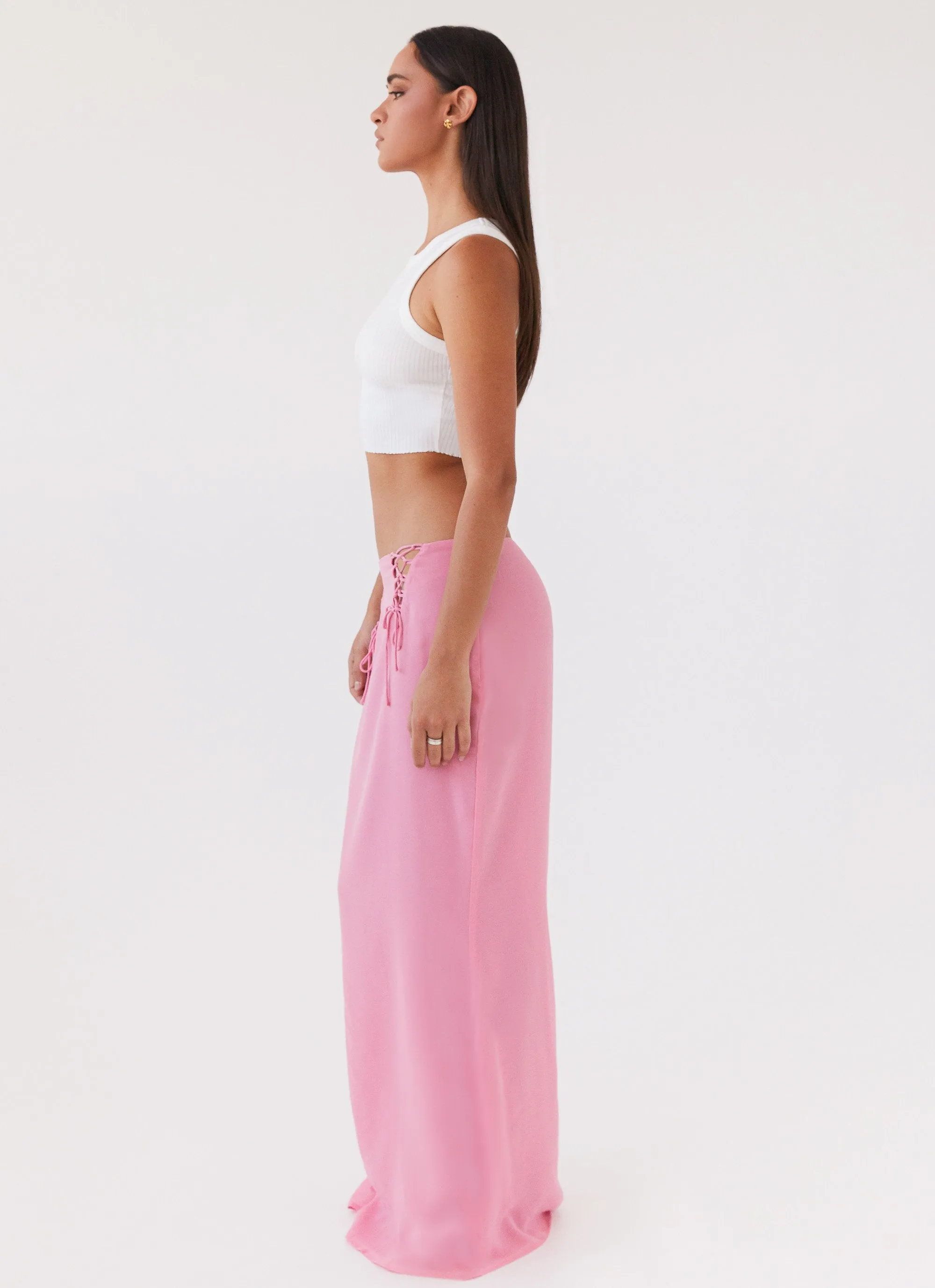 Chella Tie Up Skirt - Pink Soft Tones City Style