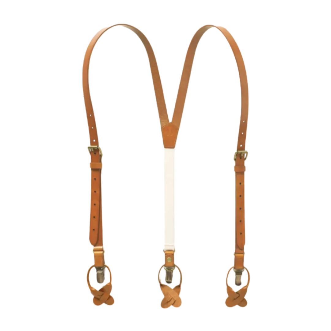 Leather Suspenders - Sierra Nevada Tan