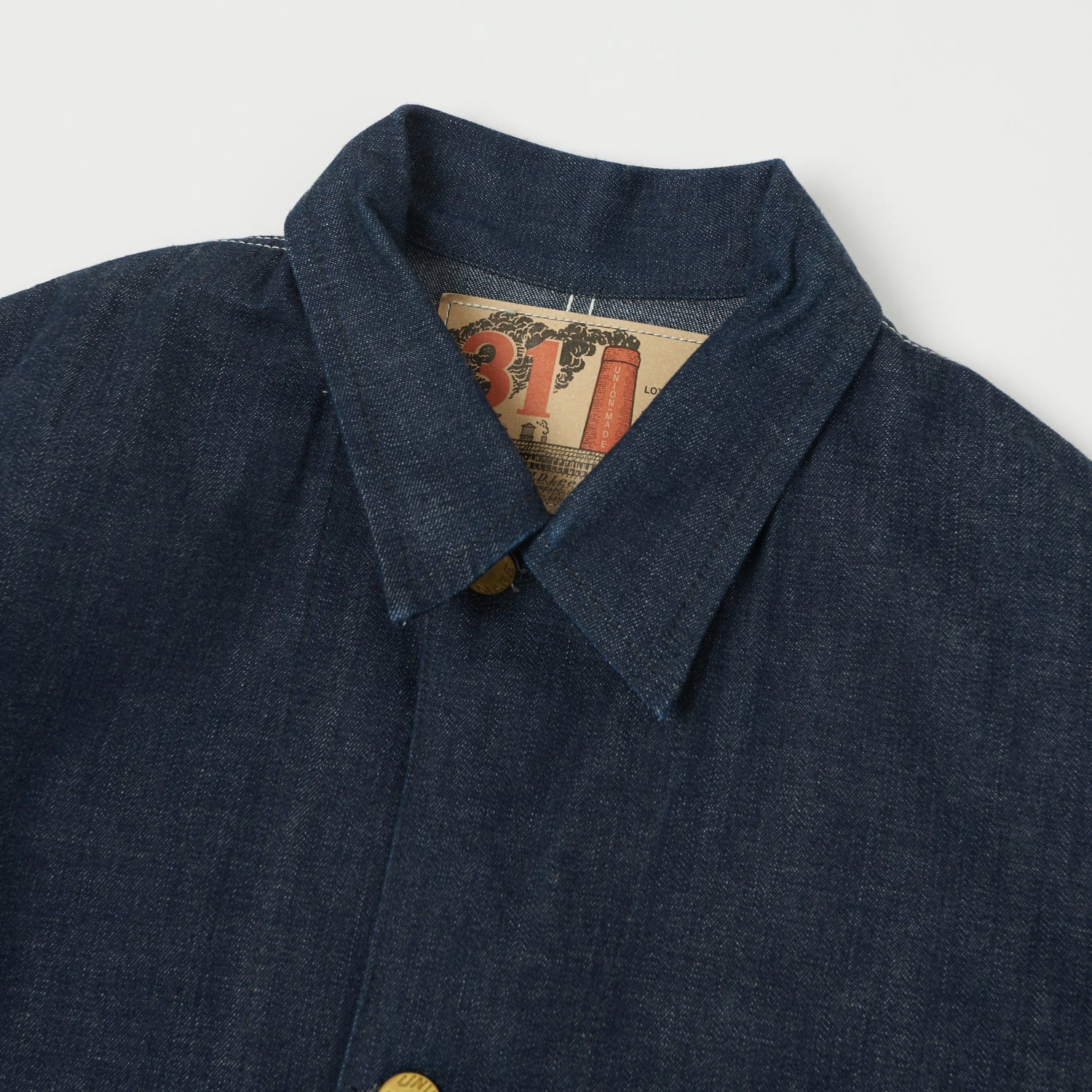 Lee Archives 30s 'Loco' Denim Coverall Jacket - Raw Mesh Venting Layered Collar Design