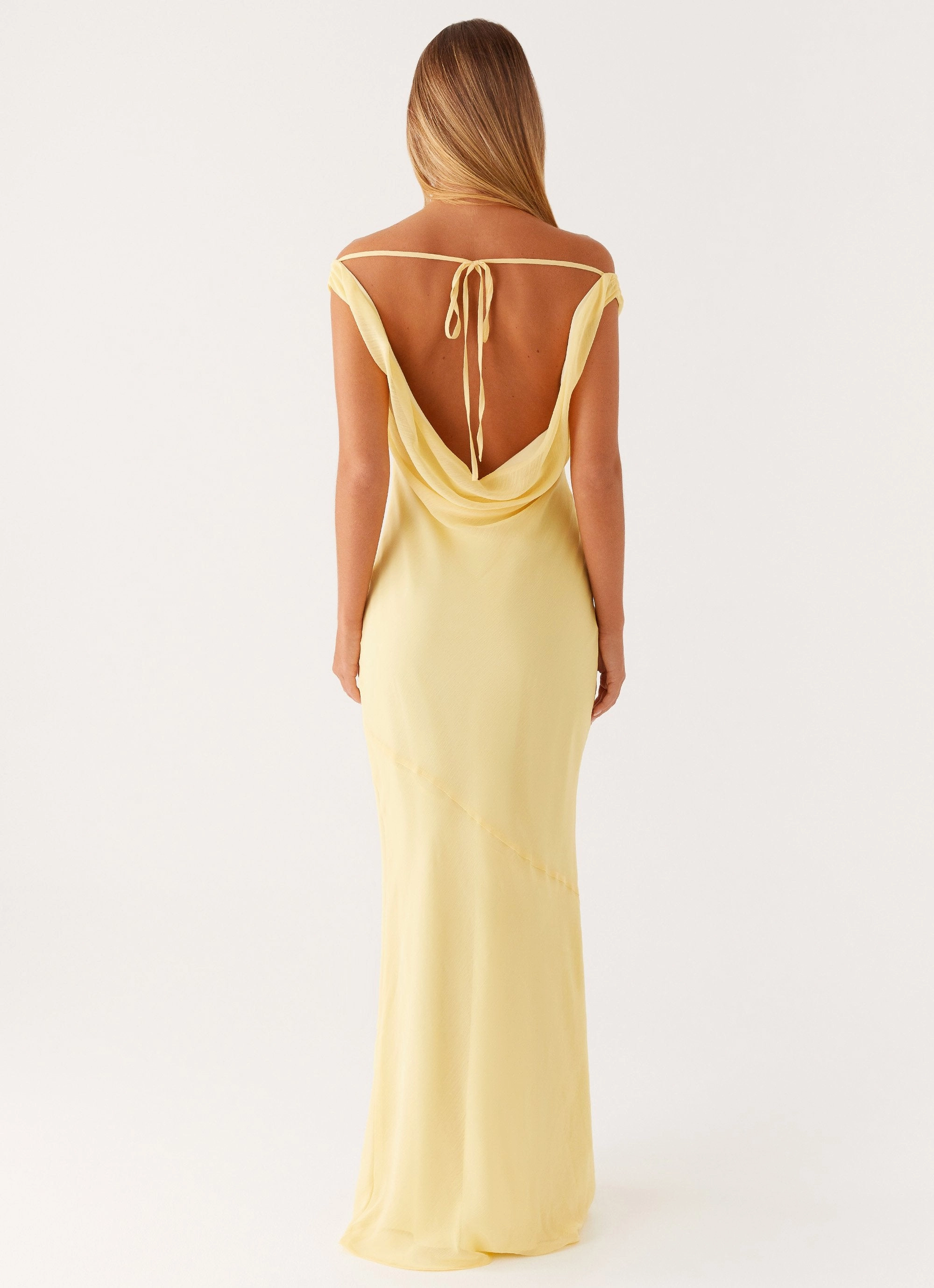 Brittany Chiffon Maxi Dress - Pastel Yellow All-Day Comfort Wear