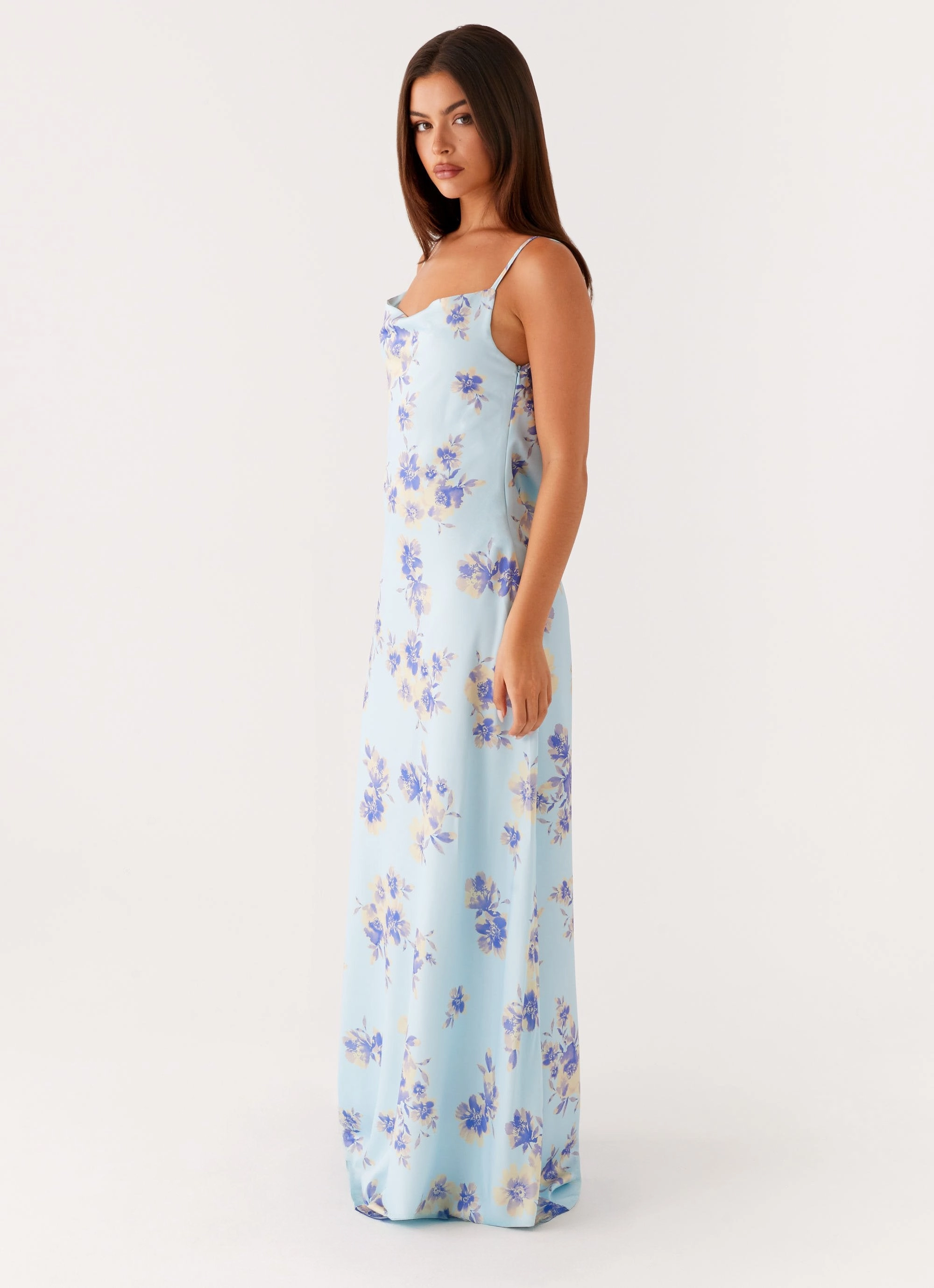 Liana Cowl Maxi Dress - Print Matte Look