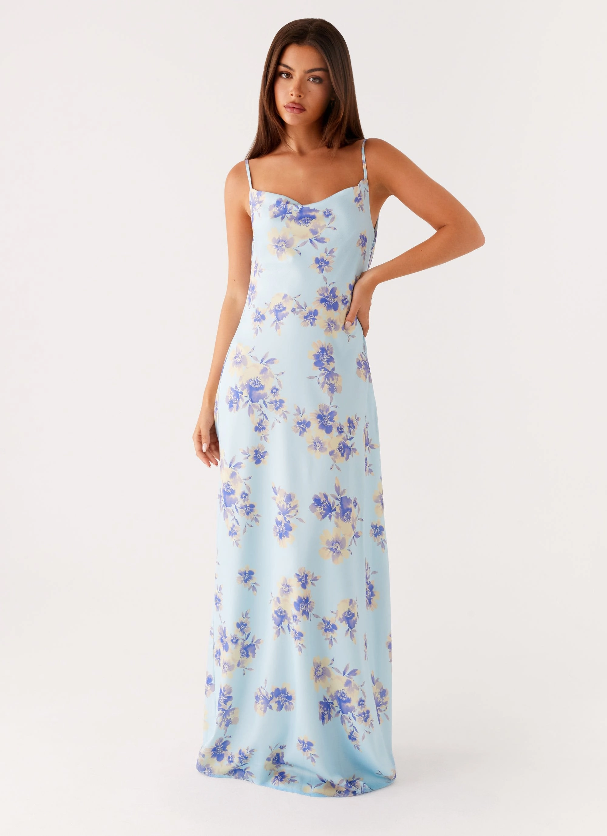 Relax Motion Liana Cowl Maxi Dress - Print