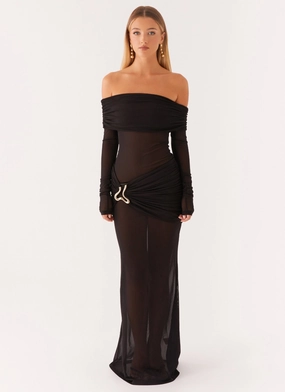 Liberty Maxi Dress - Black Modern-style