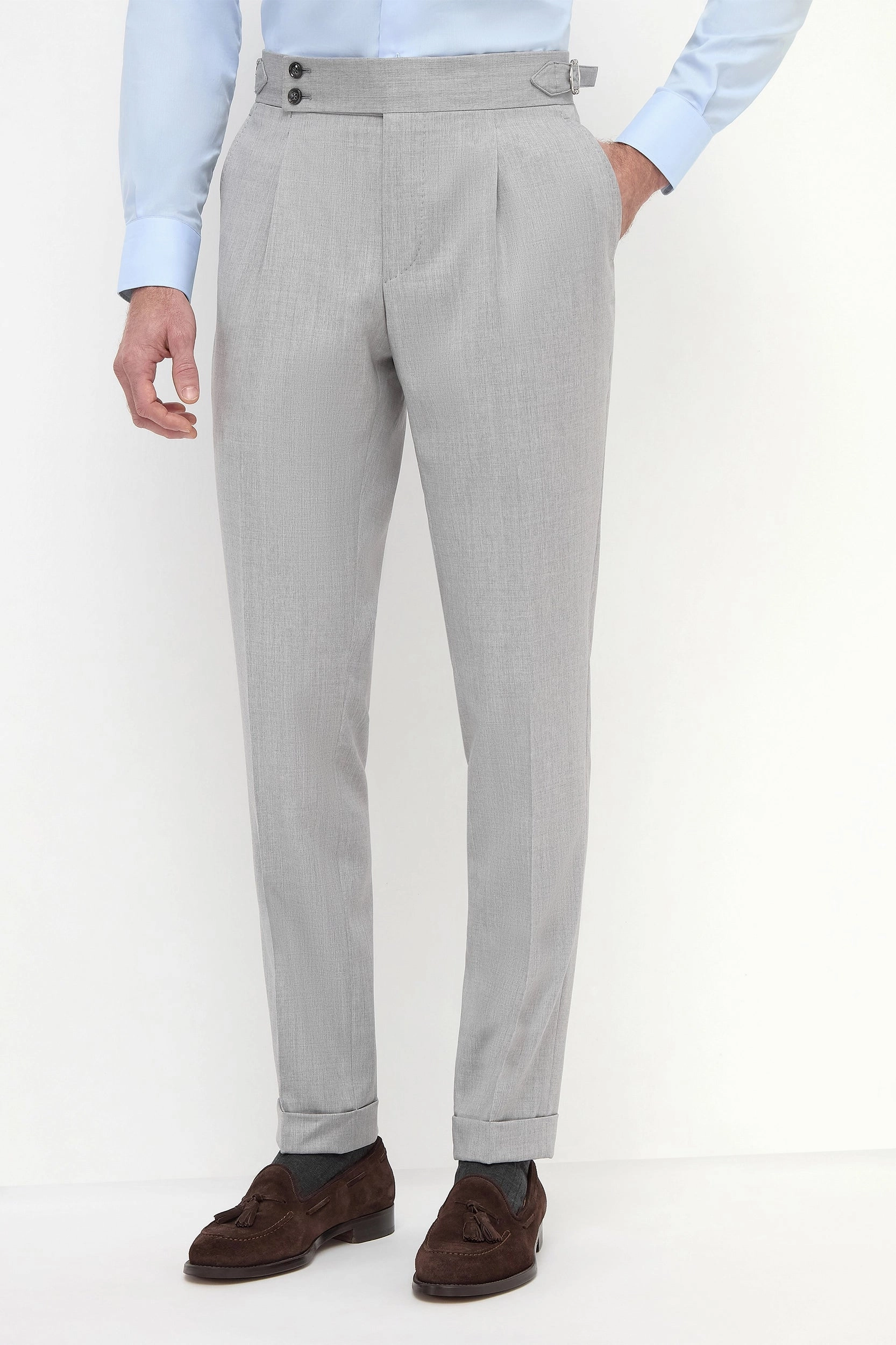 Effortless Layer Stain Repellent Coating Light grey Soragna trousers - Made in Italy