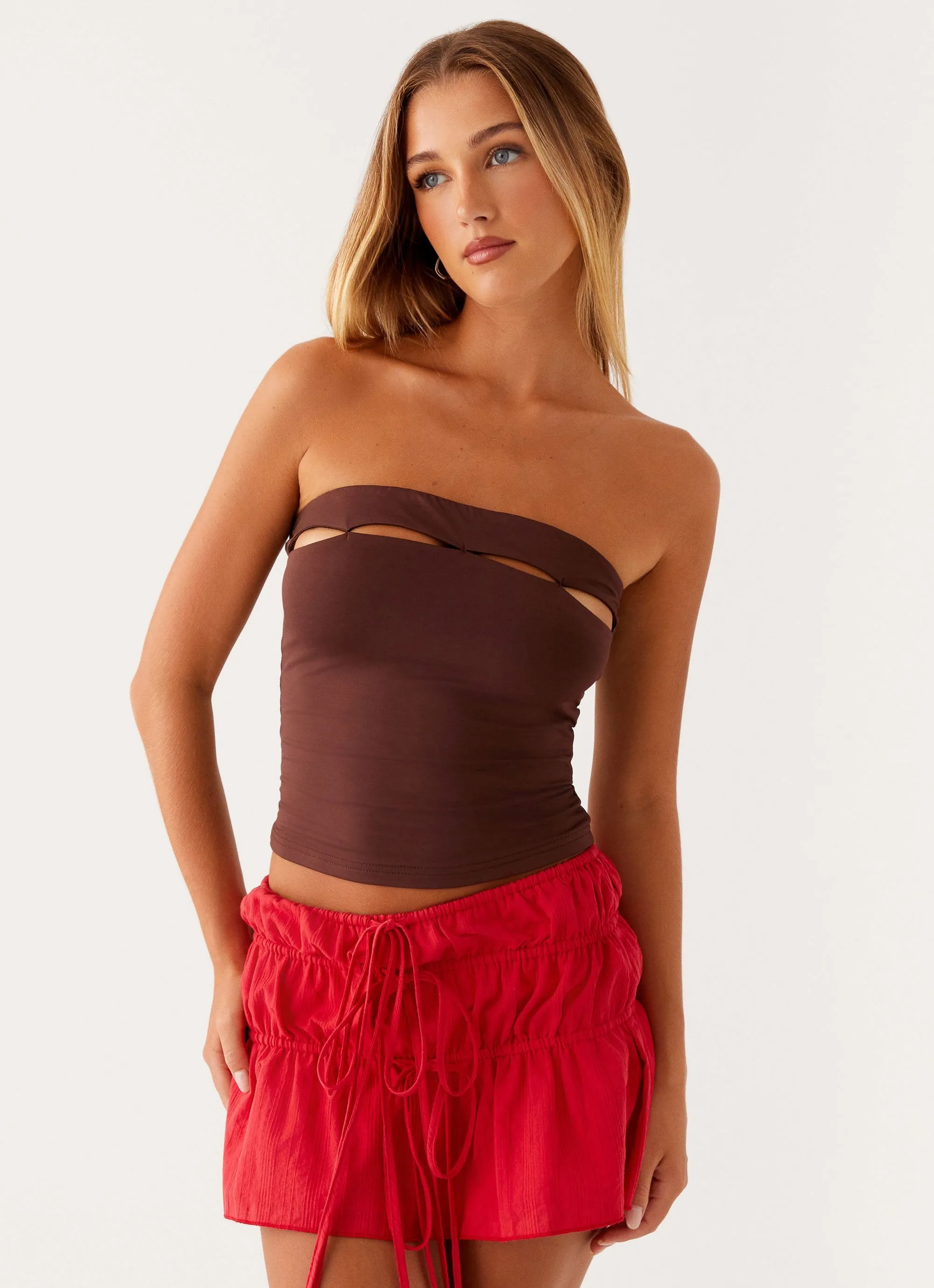 Fia Tube Top - Chocolate FrictionResistant Fabric