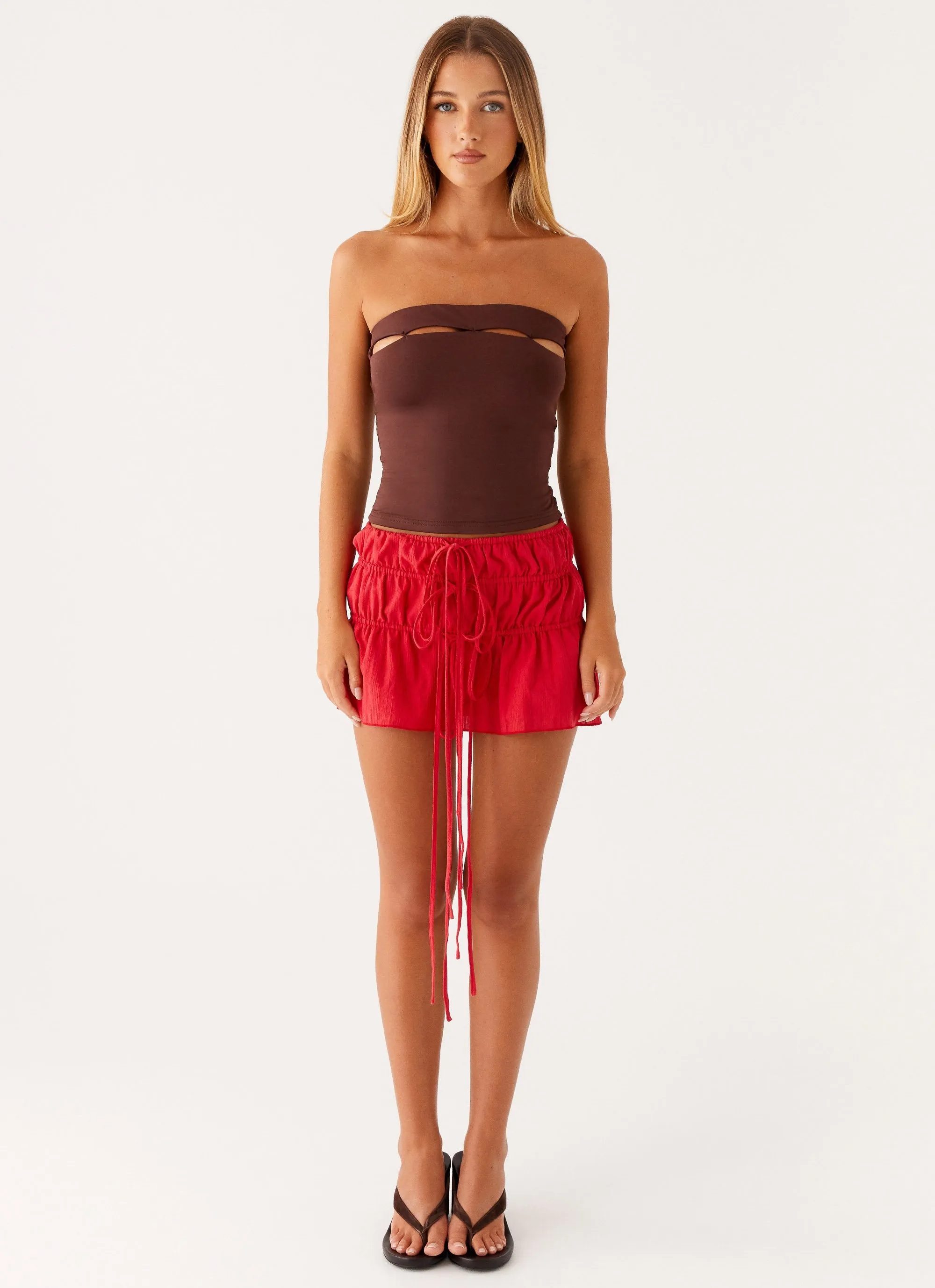 Fia Tube Top - Chocolate Daily Wear Ventilated Back Panels
