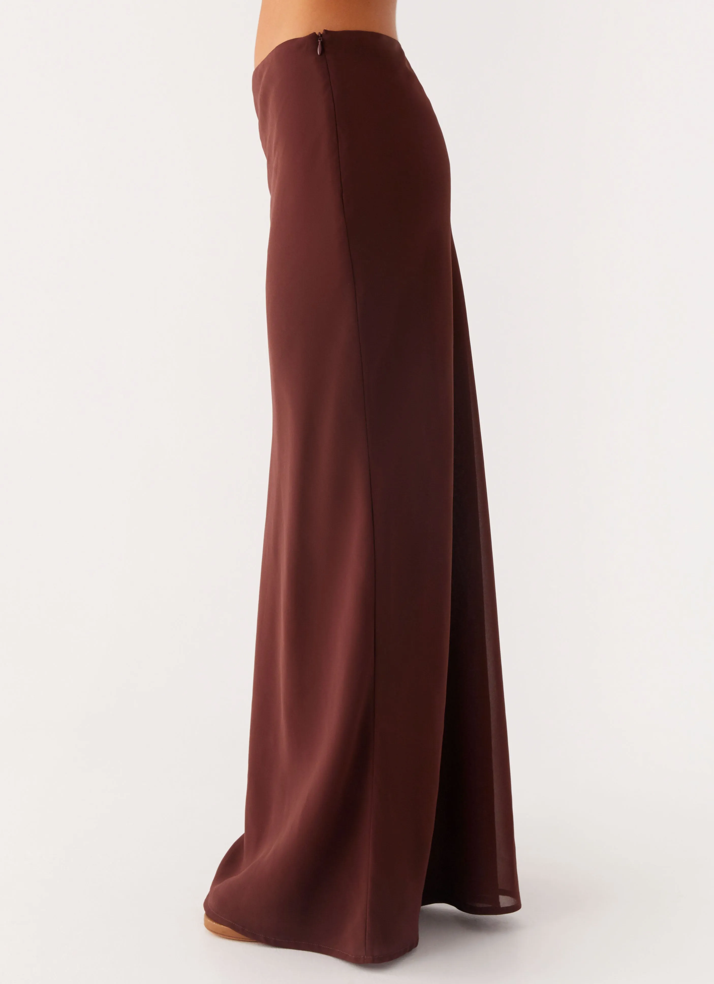 Easy Fit Durable Hem Sienna Sunset Maxi Skirt - Chocolate