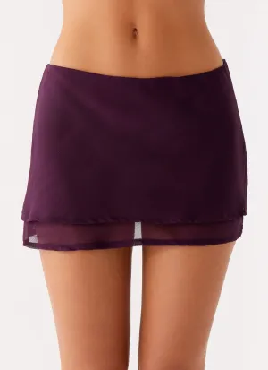 Caleb Mini Skirt - Plum Recycled Polyester