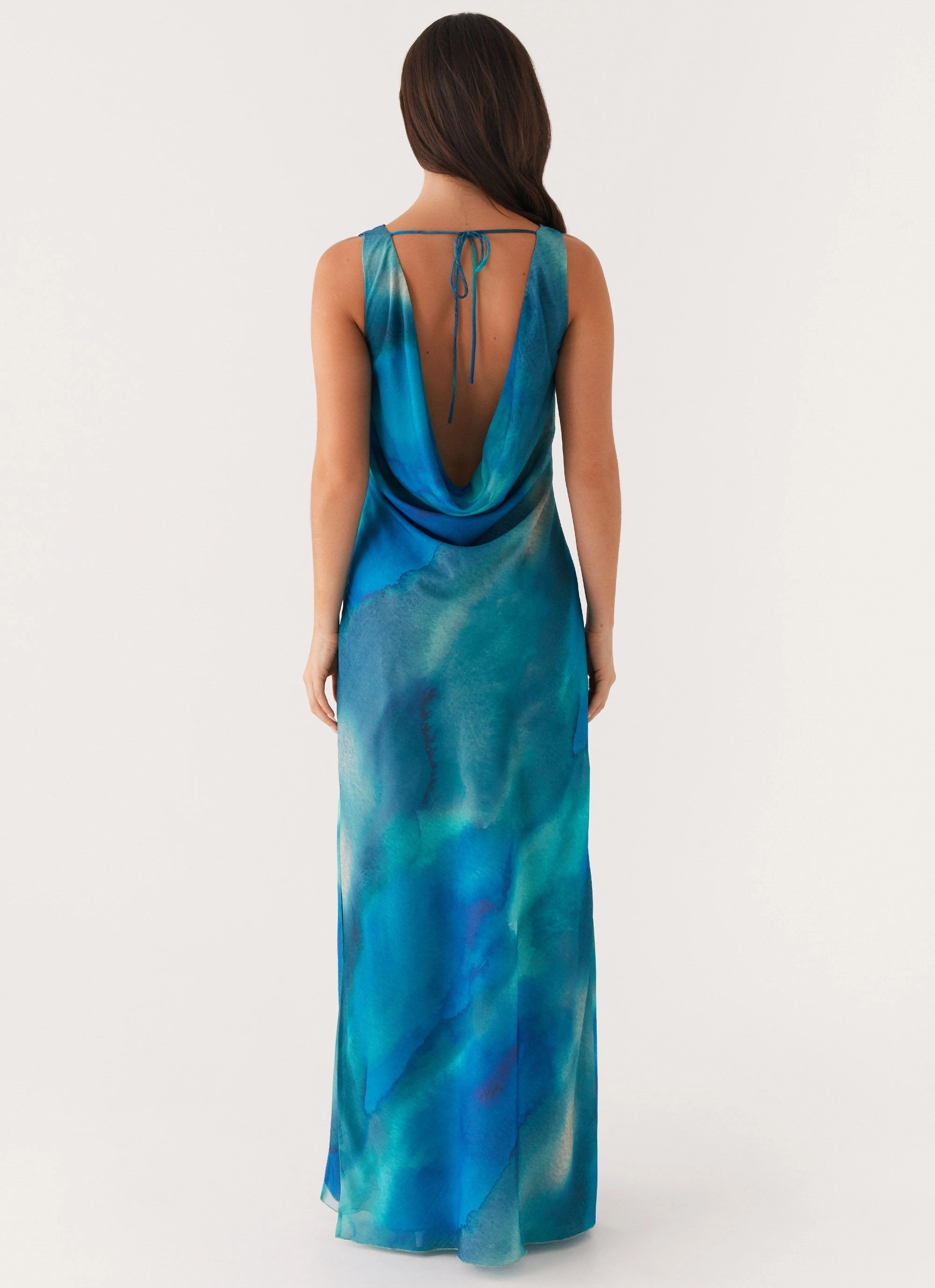 Balanced Tones Carelle Maxi Dress - Blue Tie Dye