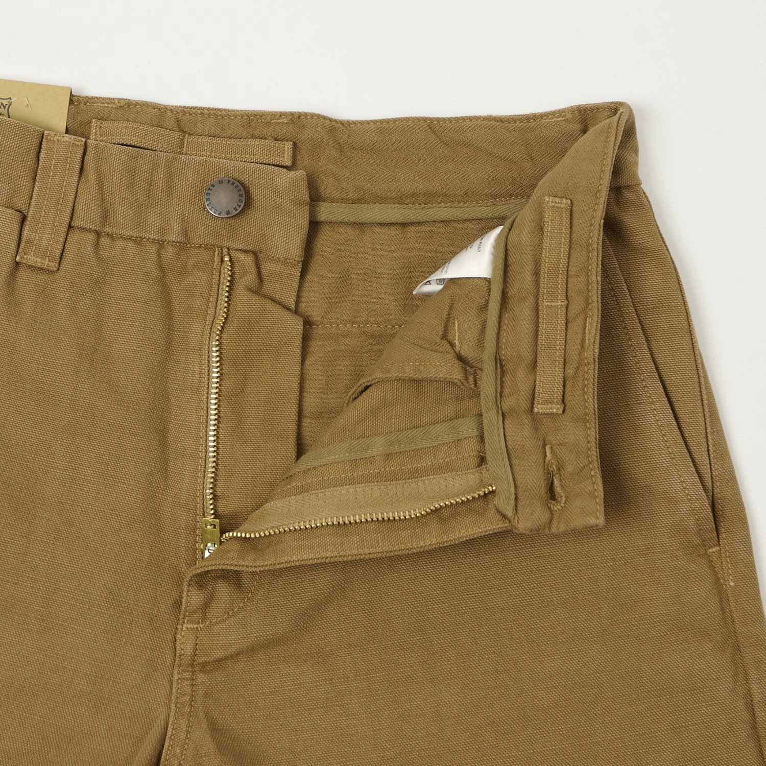 Recycled Polyester Compression Support Lining Freenote Cloth Heavyweight 14oz Slub Deck Pant - Tan