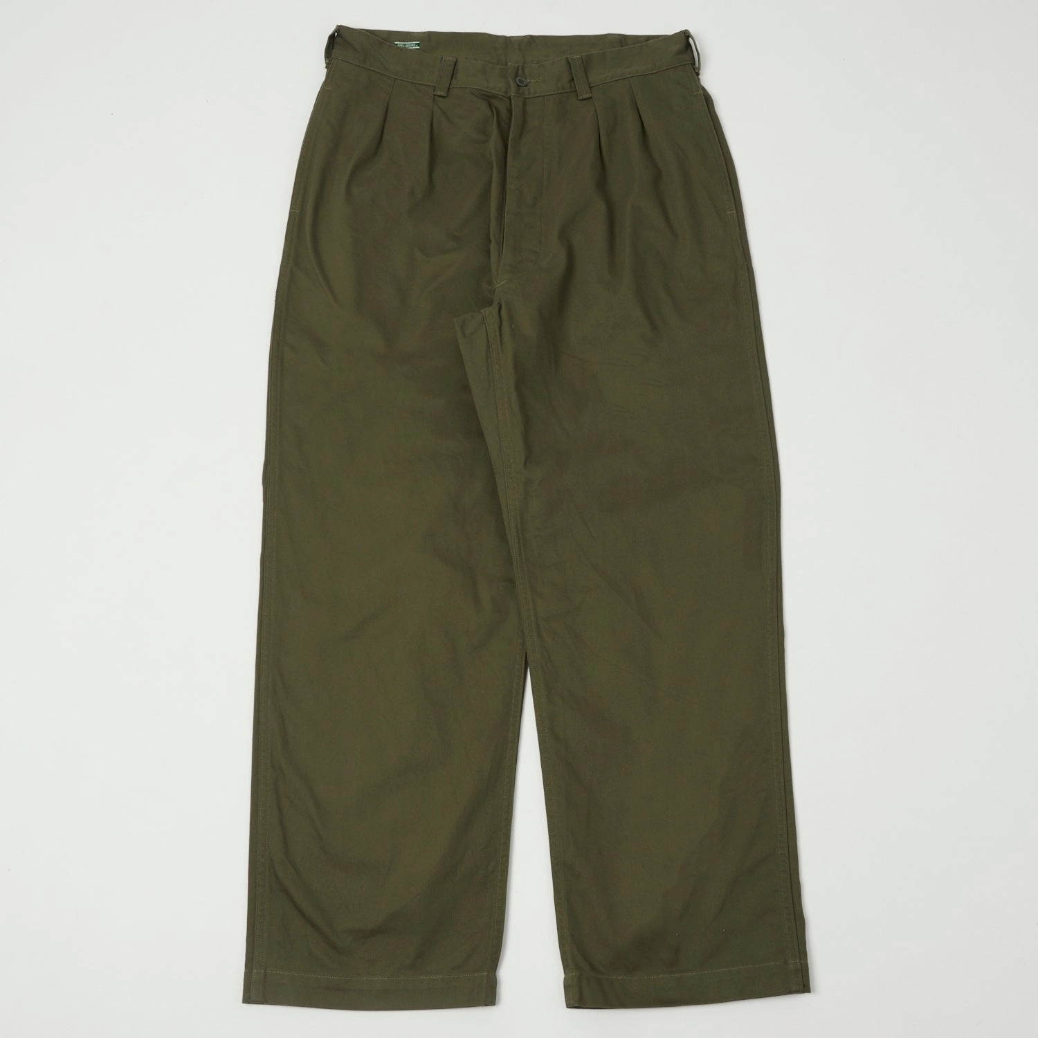 Spellbound Double Pleat French Trousers - Olive Quick Fit Flexible Comfort
