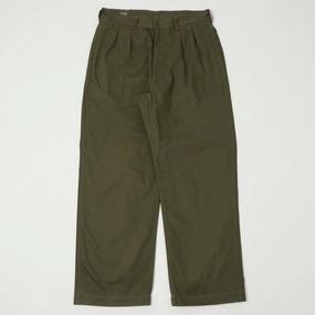 Spellbound Double Pleat French Trousers - Olive Quick Fit Flexible Comfort