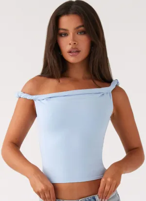 AntiSlipGrip Solace Soul Twist Shoulder Top - Baby Blue